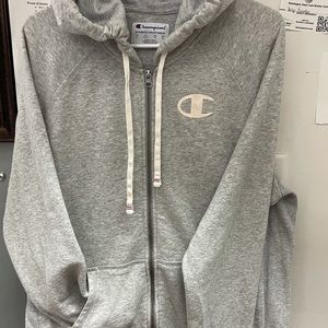 Gray women’s extra-large champion zip up hoodie